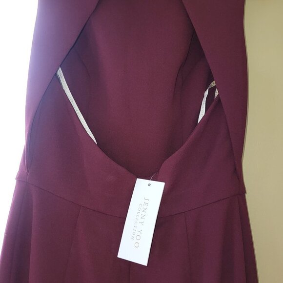 Jenny Yoo - NWT Gia Open Back Boatneck Fit and Flare Crepe Gown Size 2 - Picture 5 of 7
